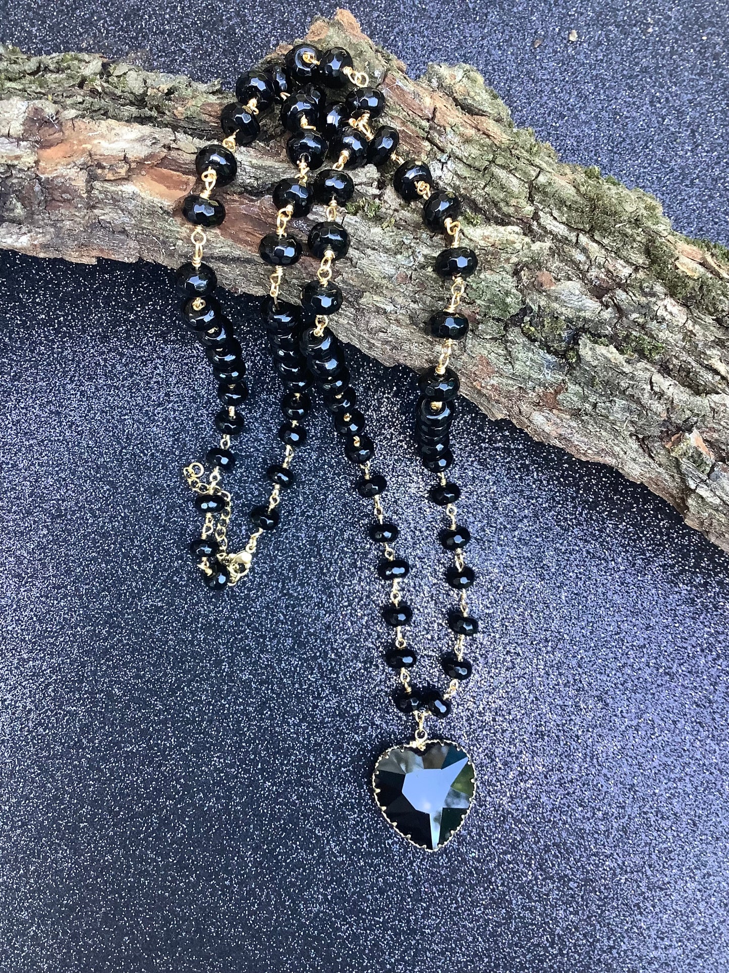 Collana lunga Cuore Nero