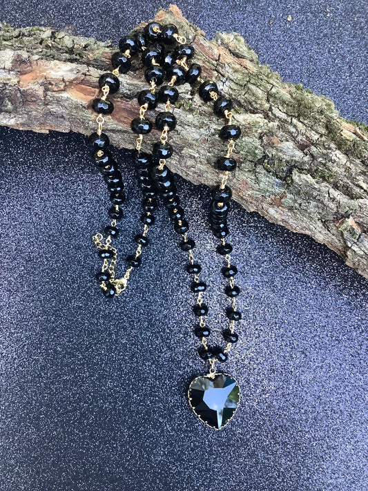 Collana lunga Cuore Nero