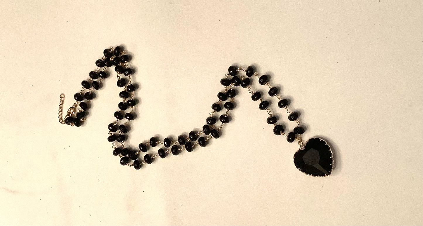Collana lunga Cuore Nero